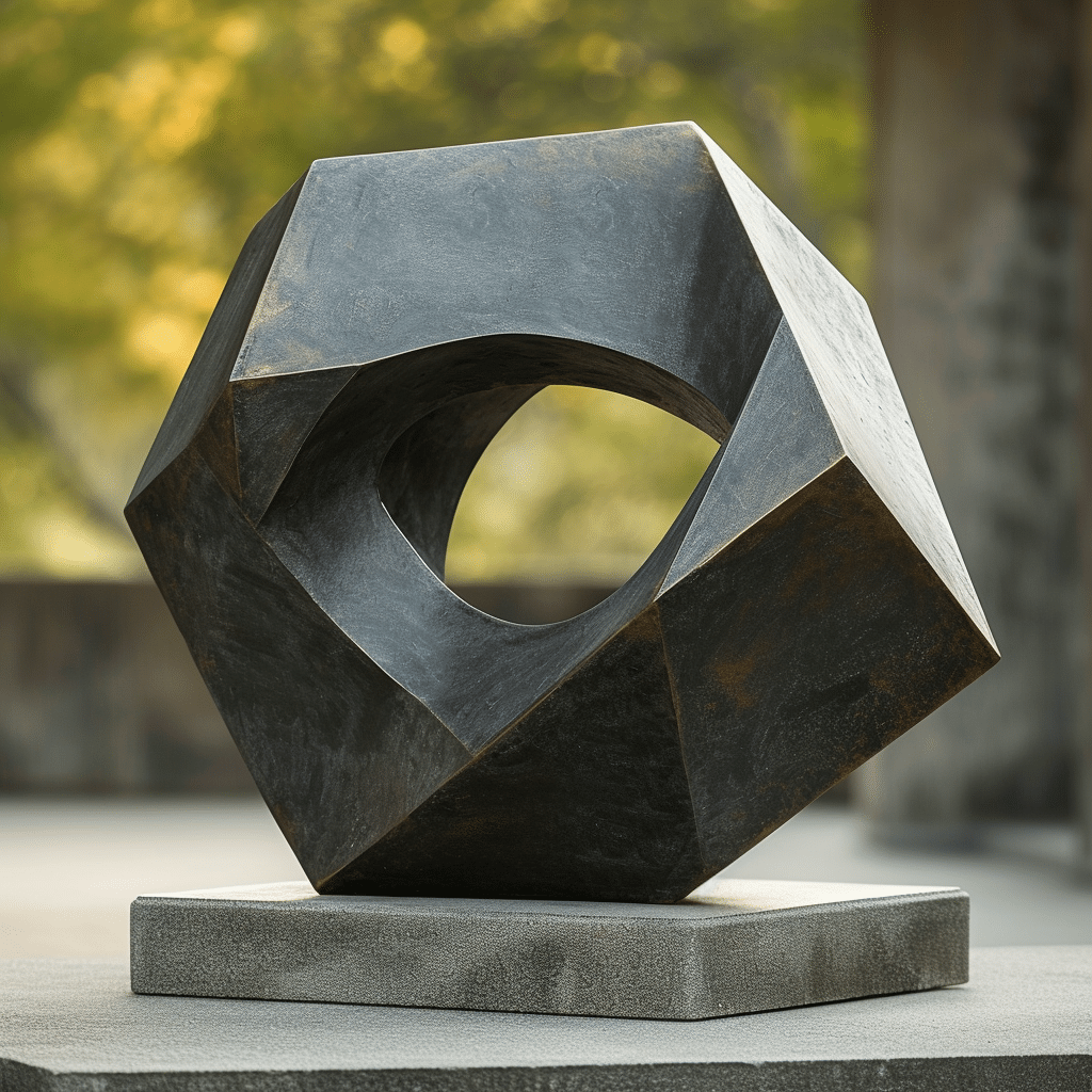 a sculpture of a heptagon object