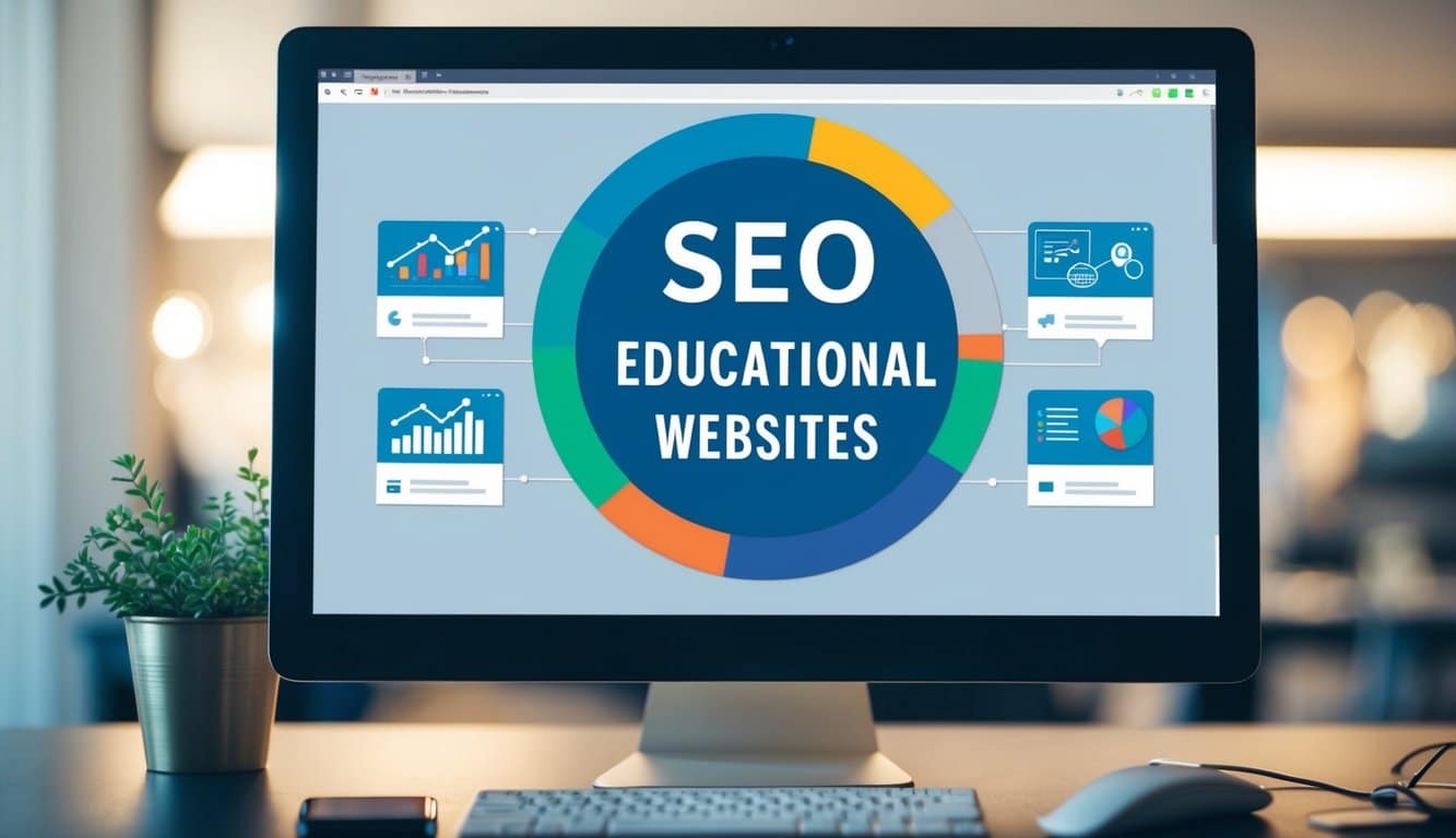 Una pantalla de computadora que muestra herramientas de SEO y análisis para sitios web educativos